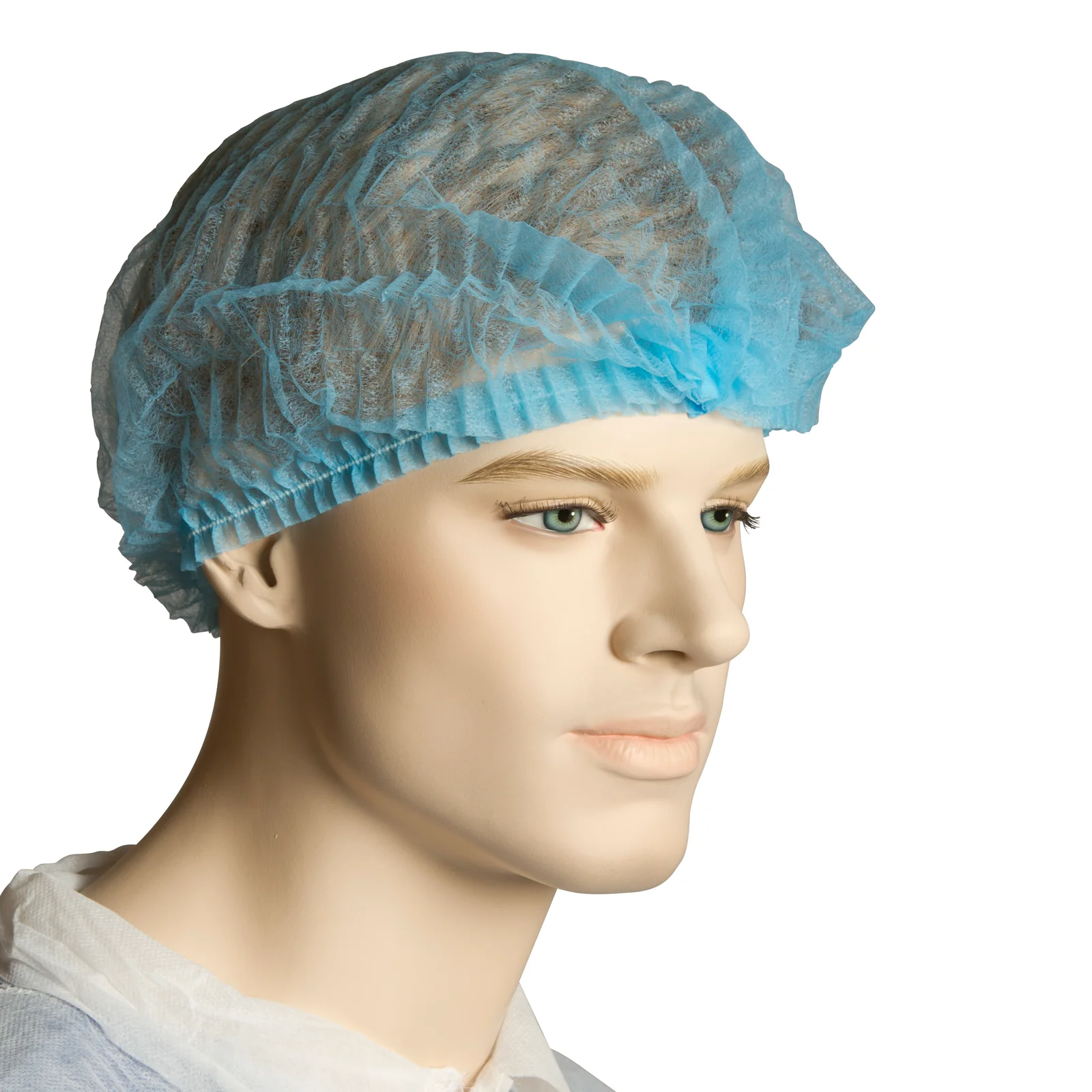 Bastion Polypropylene Crimped Beret Blue Hair Net 21" 1000 Pcs BNR21234