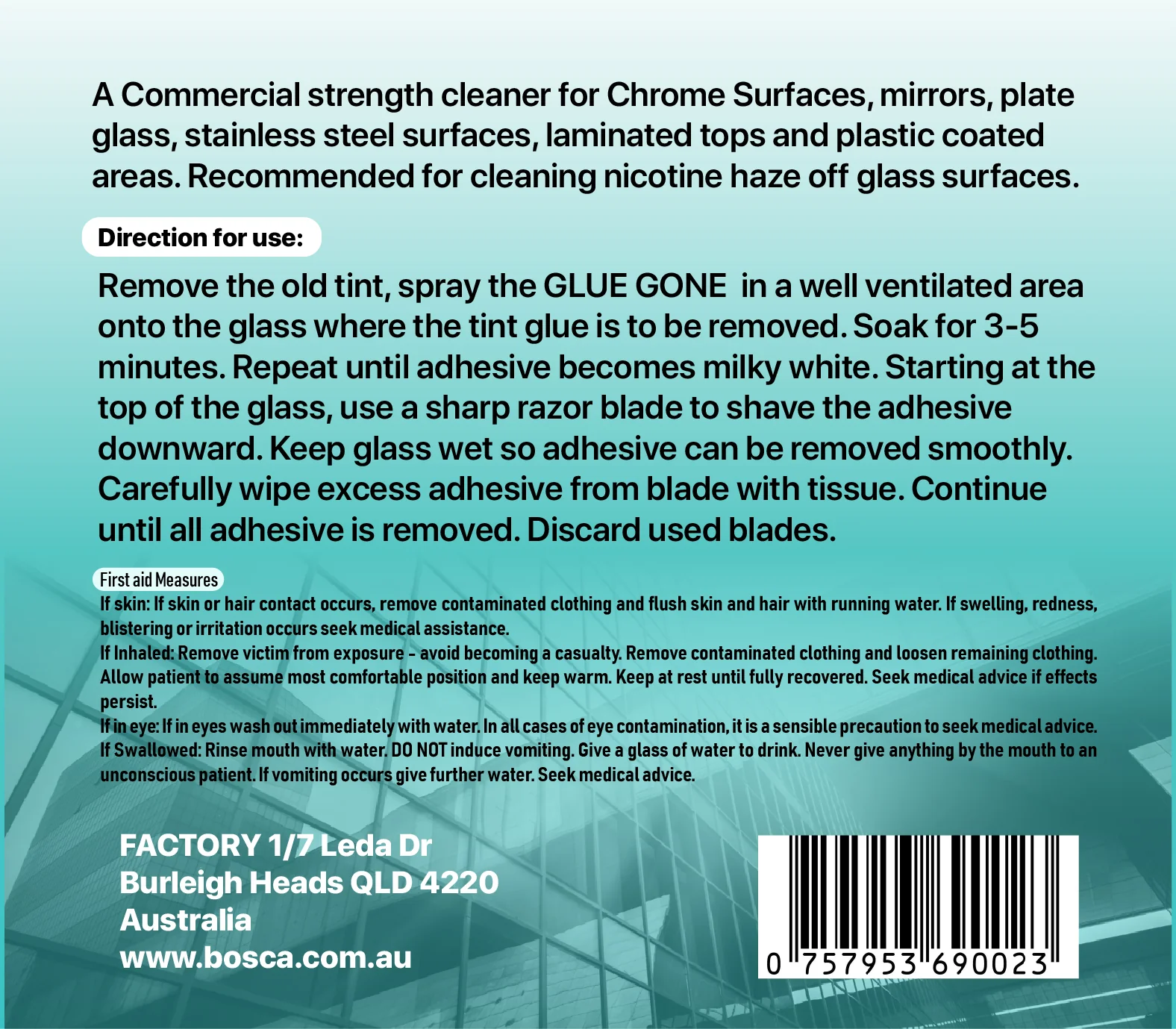 GLUE GONE - Window Tint Adhesive Remover 500ml Spray Bottle - Image 4