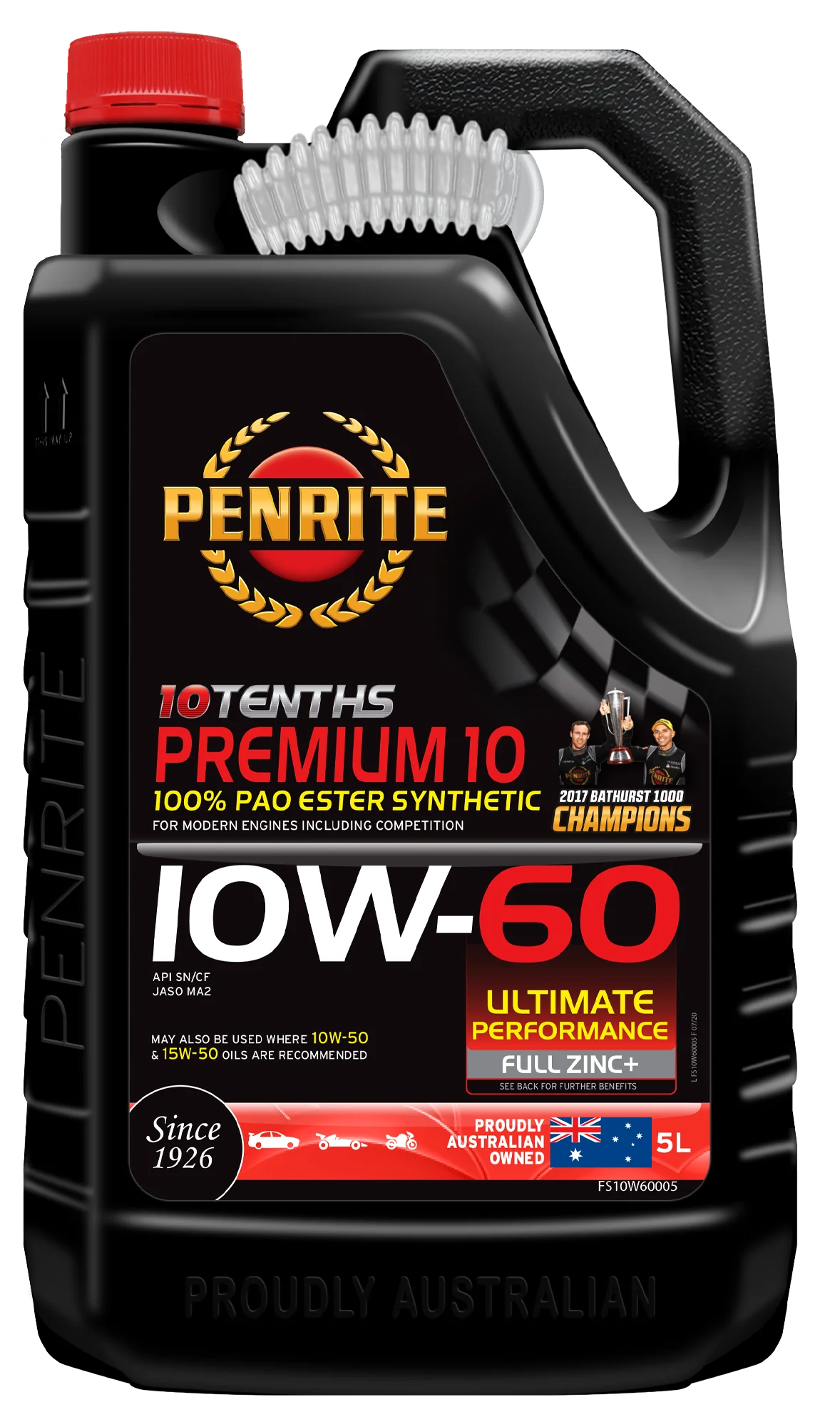 Penrite 10 Tenths Premium 10W-60 Engine Oil 5L - FS10W60005