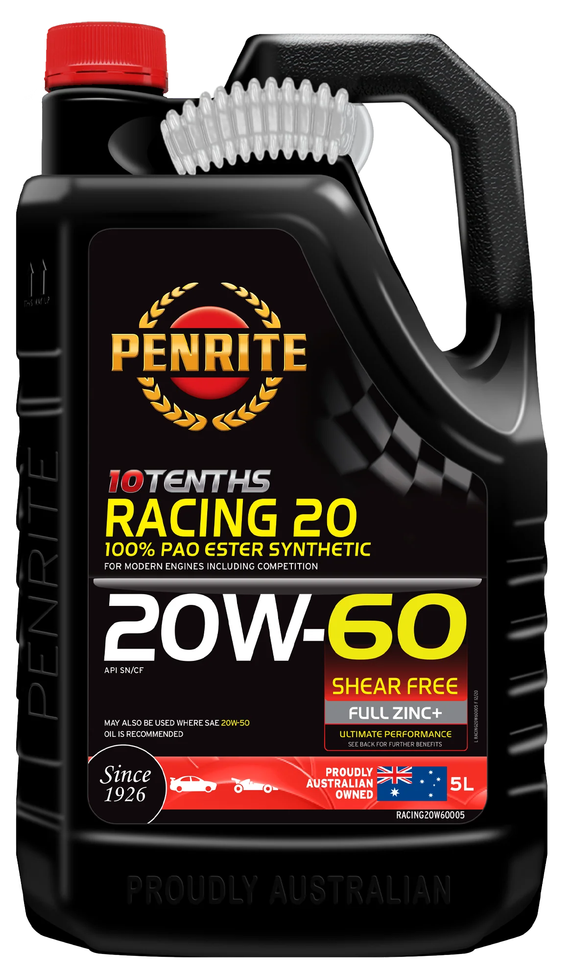 Penrite 10 Tenths Racing 20W-60 Engine Oil 5L - RACING20W60005