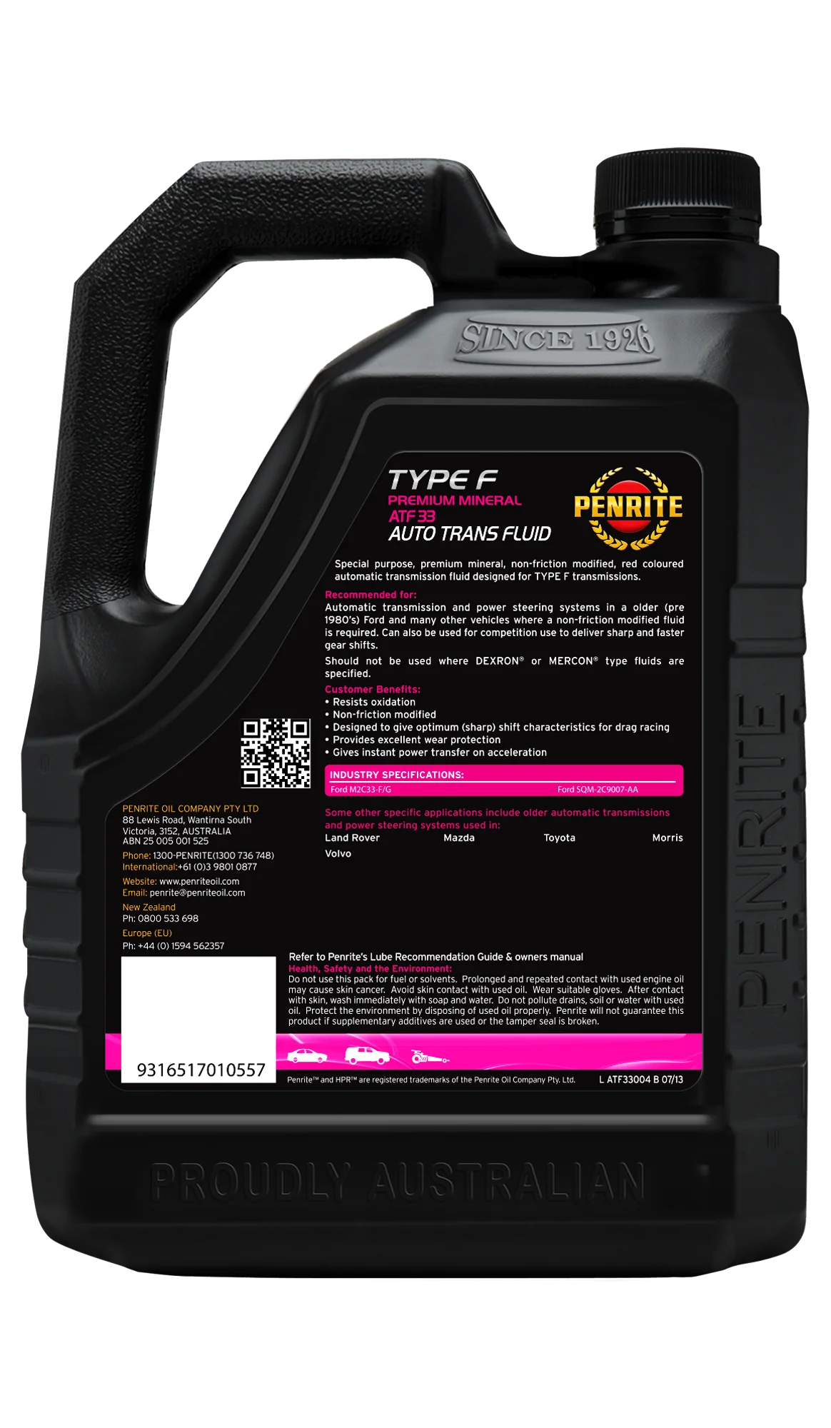 Penrite ATF 33 Type F Automatic Transmission Fluid 4L - ATF33004 - Image 2