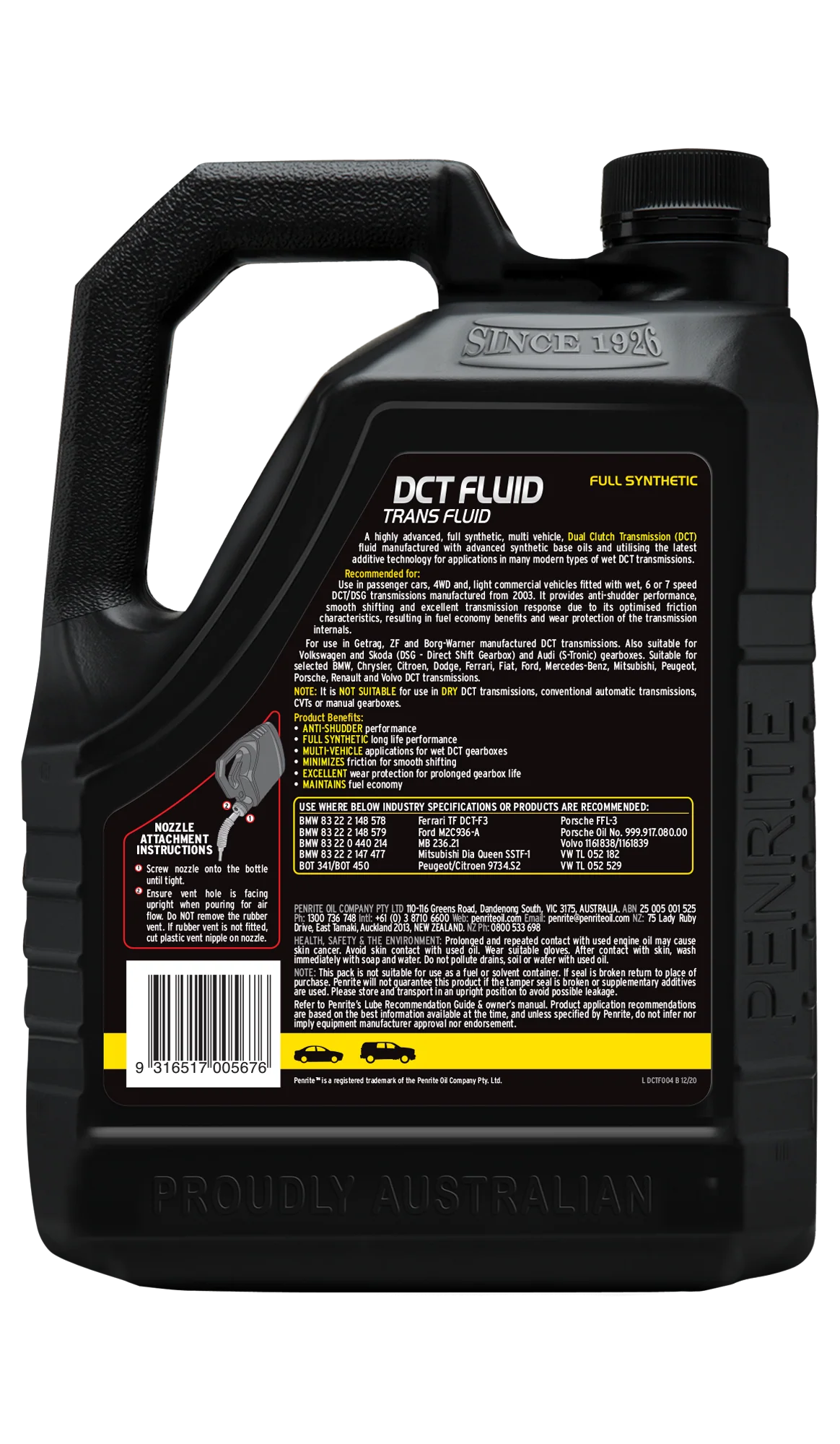 Penrite DCT Fluid Dual Clutch Transmission Fluid 4L - DCTF004 - Image 2