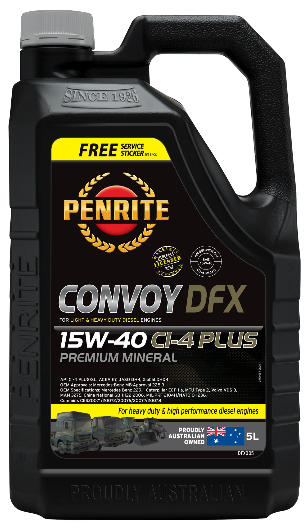 Penrite Diesel Fx Diesel 15W-40 Ci-4 Plus-Sl Engine Oil 5L - DFX005