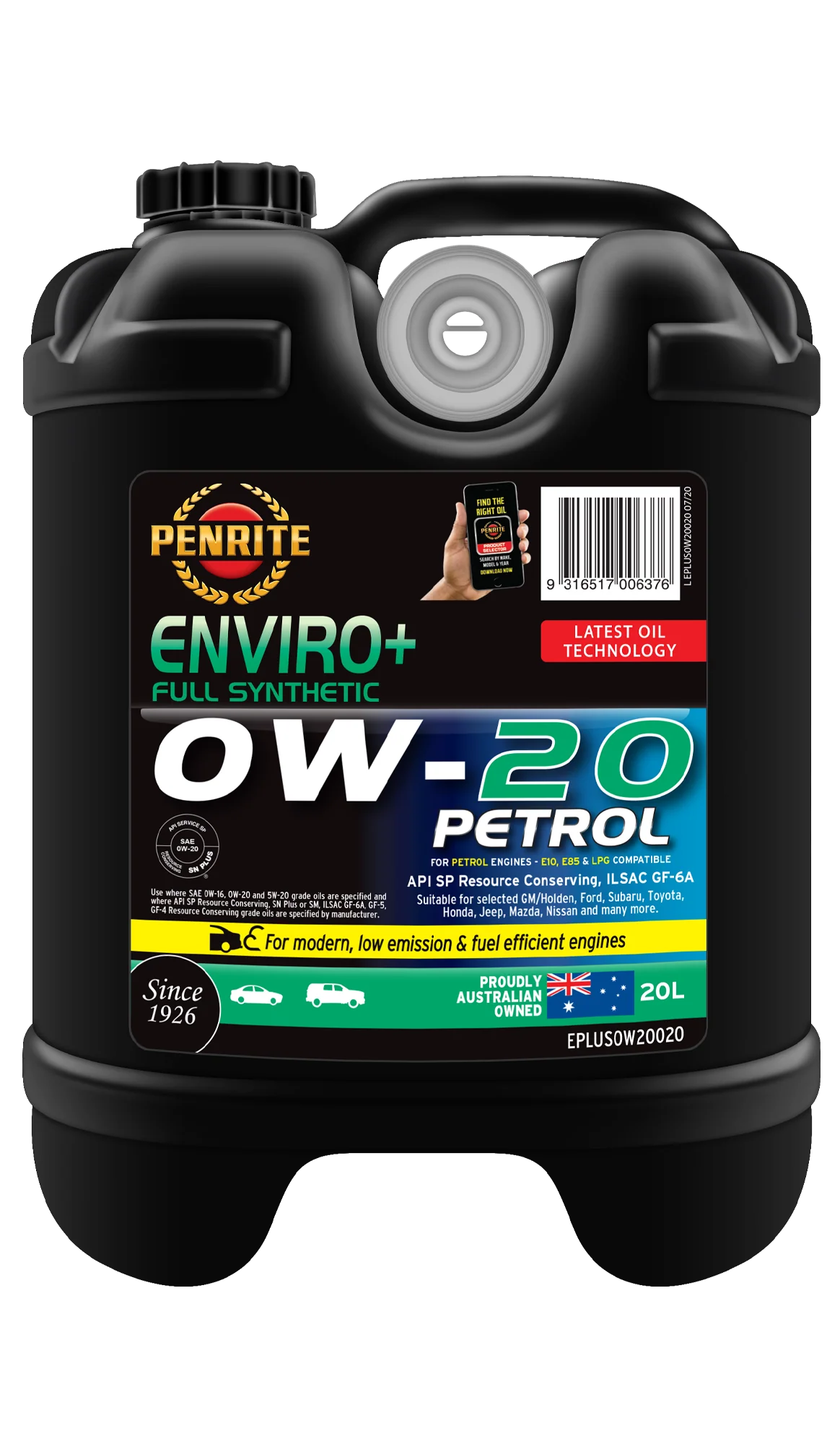 Penrite Enviro+ 0W-20 Engine Oil Box 20L - EPLUS0W20020BOX