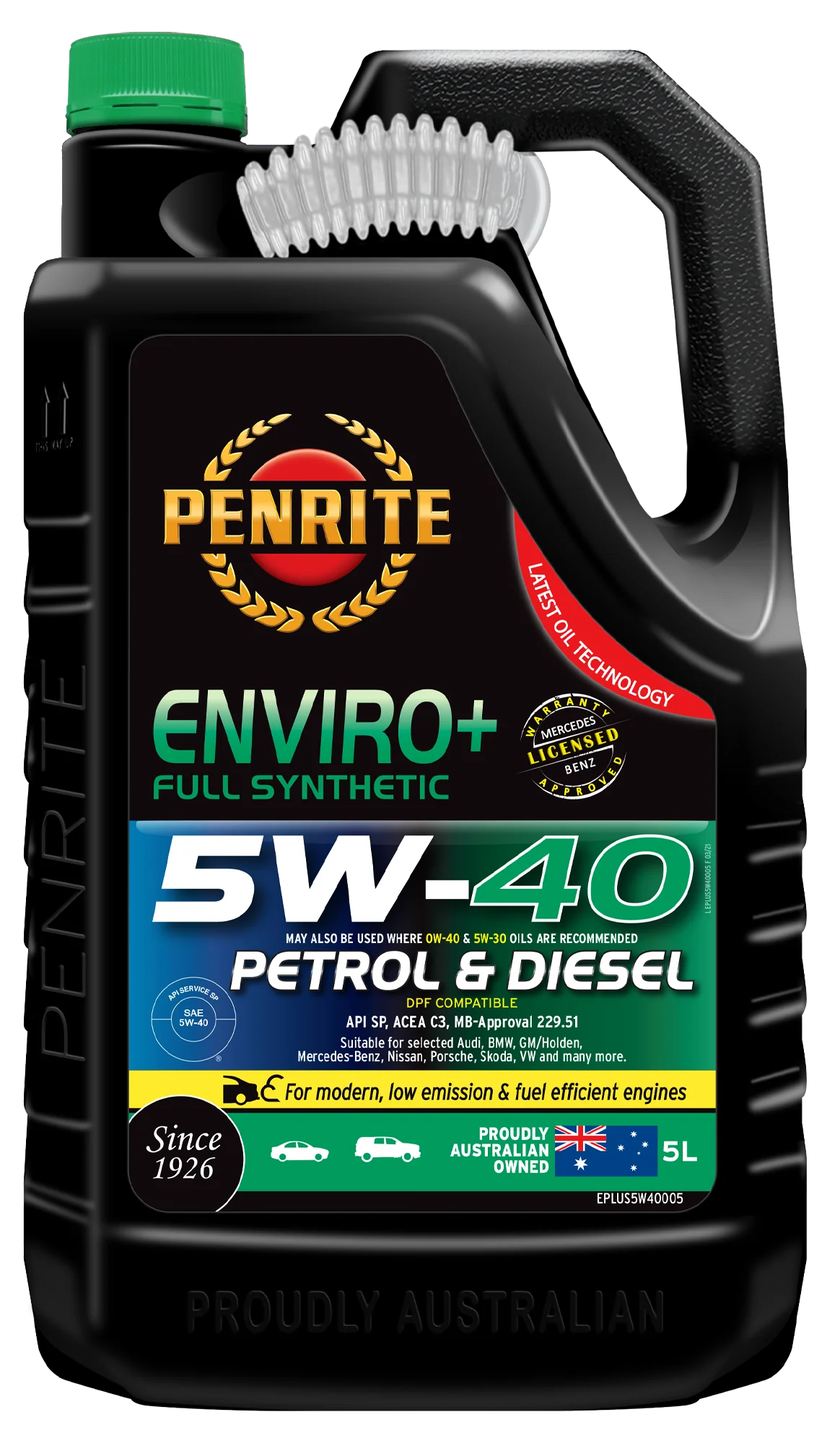 Penrite Enviro+ 5W-40 Engine Oil 5L - EPLUS5W40005