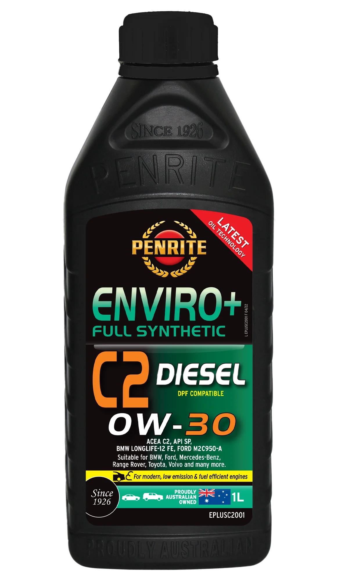 Penrite Enviro+ C2 0W-30 Engine Oil 1L - EPLUSC2001