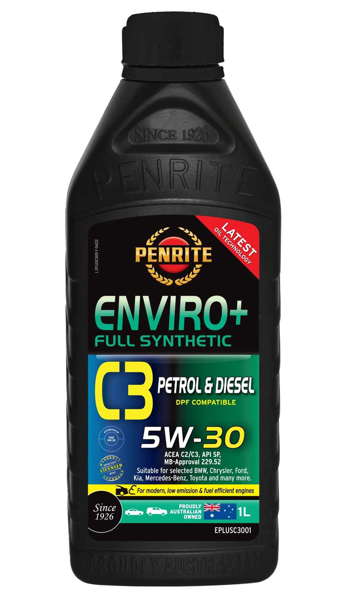 Penrite Enviro+ C3 5W-30 Engine Oil 1L - EPLUSC3001