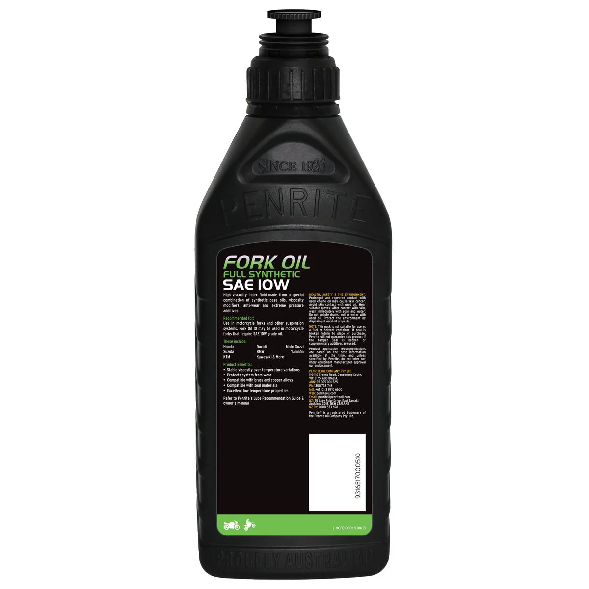 Penrite MC FORK OIL 10 (FULL SYNTHETIC) - 1 Litre MCFO10001 - Image 2