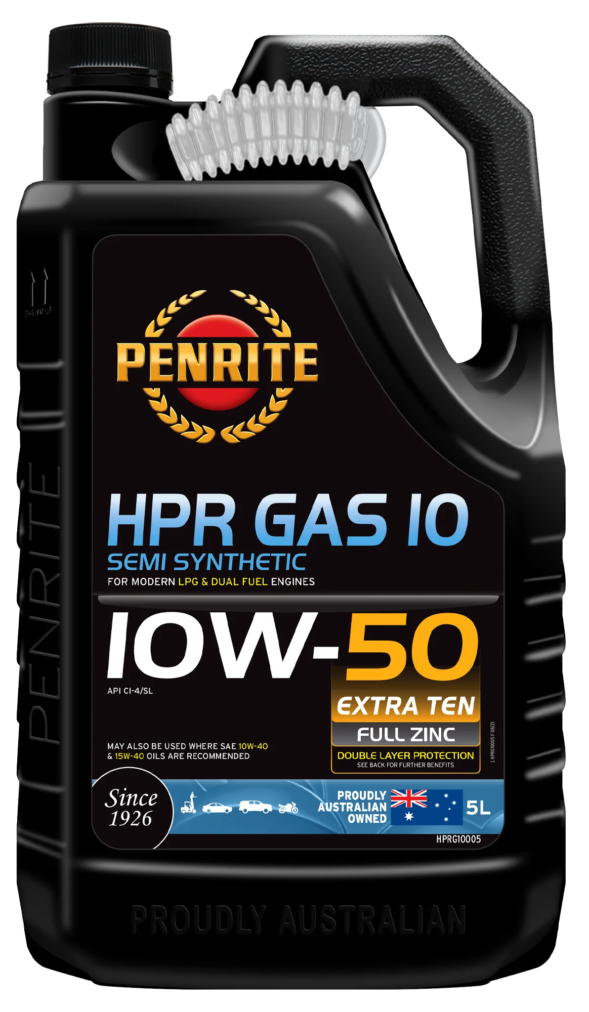 Penrite Gas 10 10W-50 Engine Oil 5L - HPRG10005