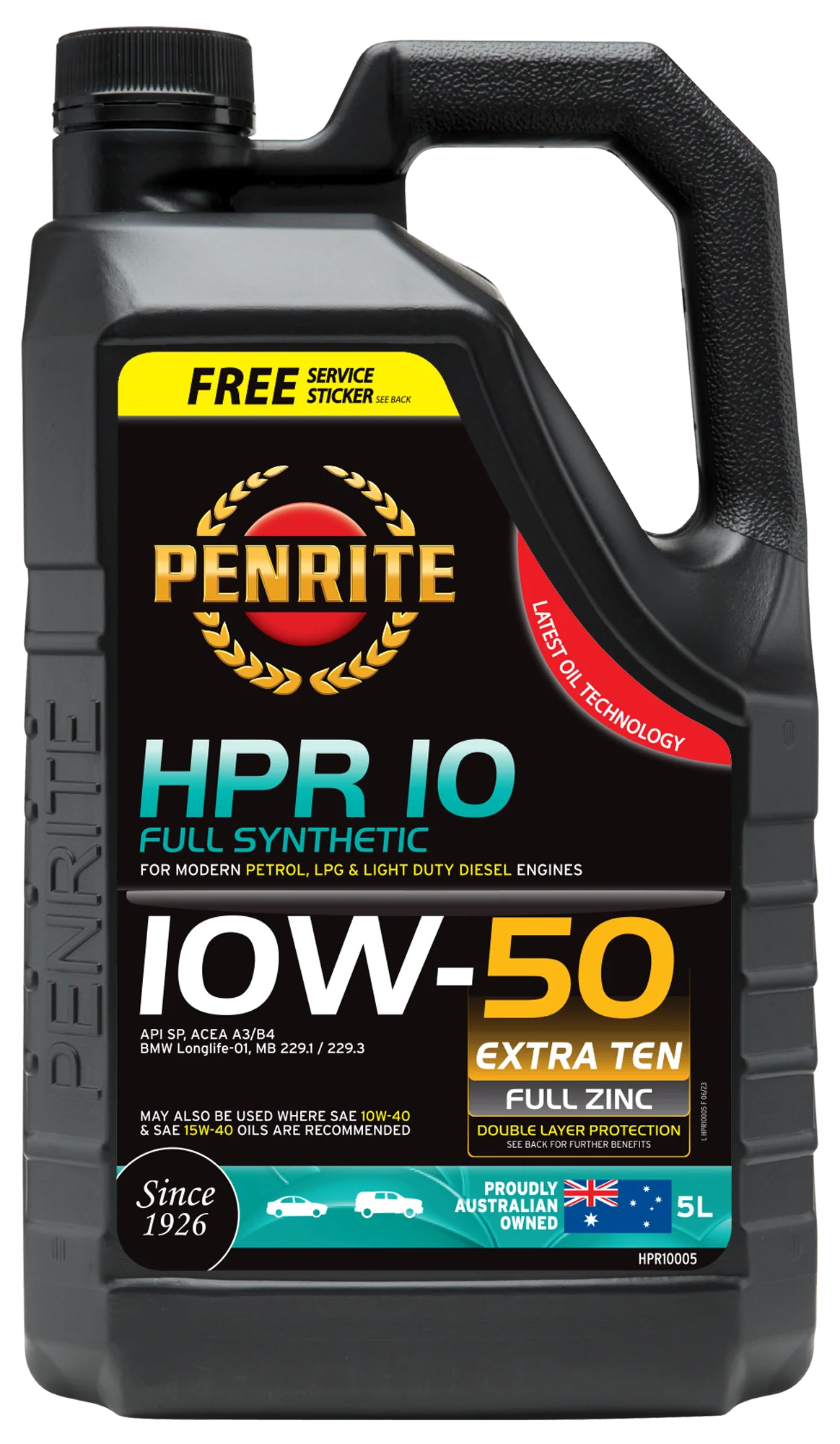 Penrite HPR 10 SAE 10W-50 Engine Oil 5L - HPR10005