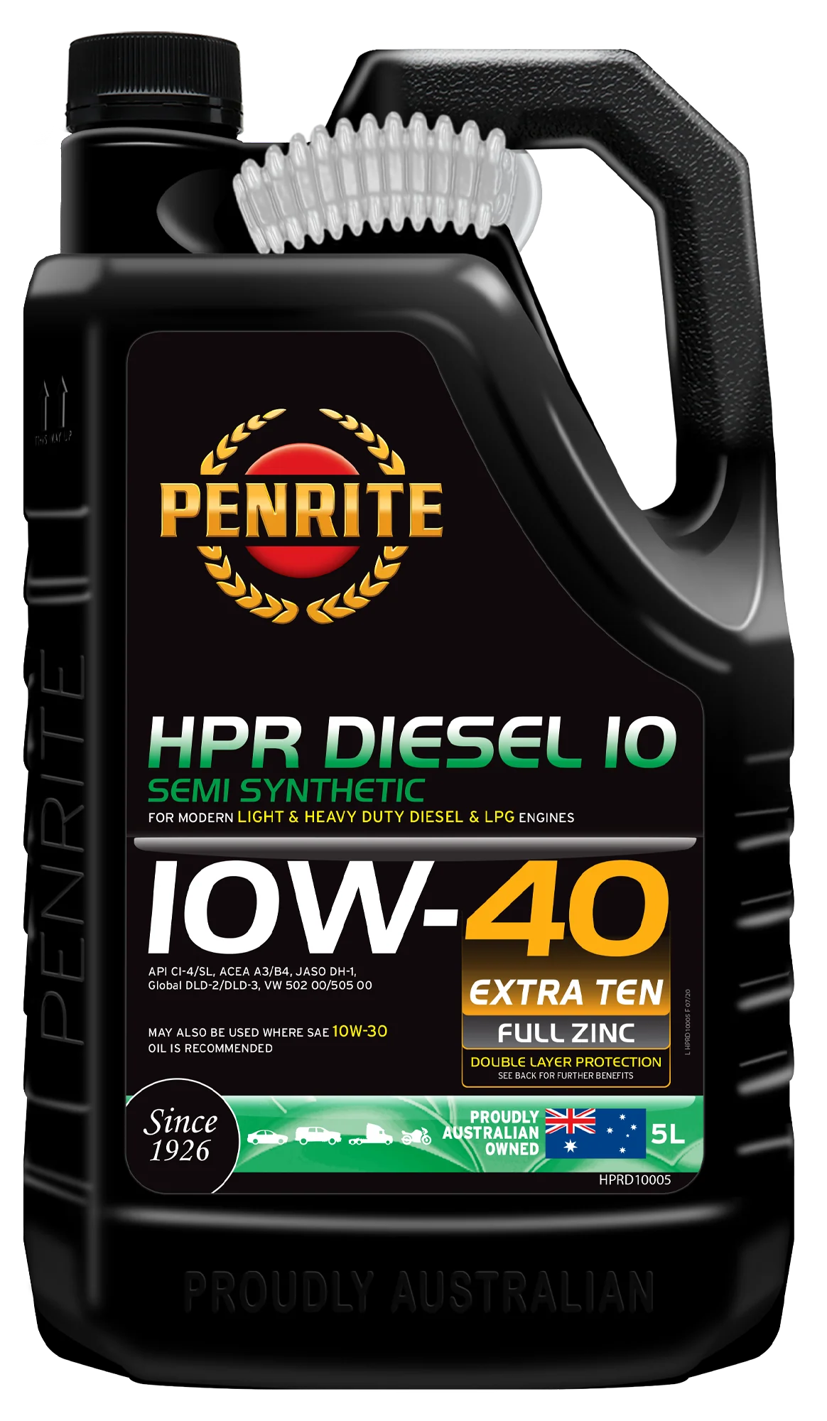 Penrite HPR Diesel 10 SAE 10W-40 Engine Oil 5L - HPRD10005