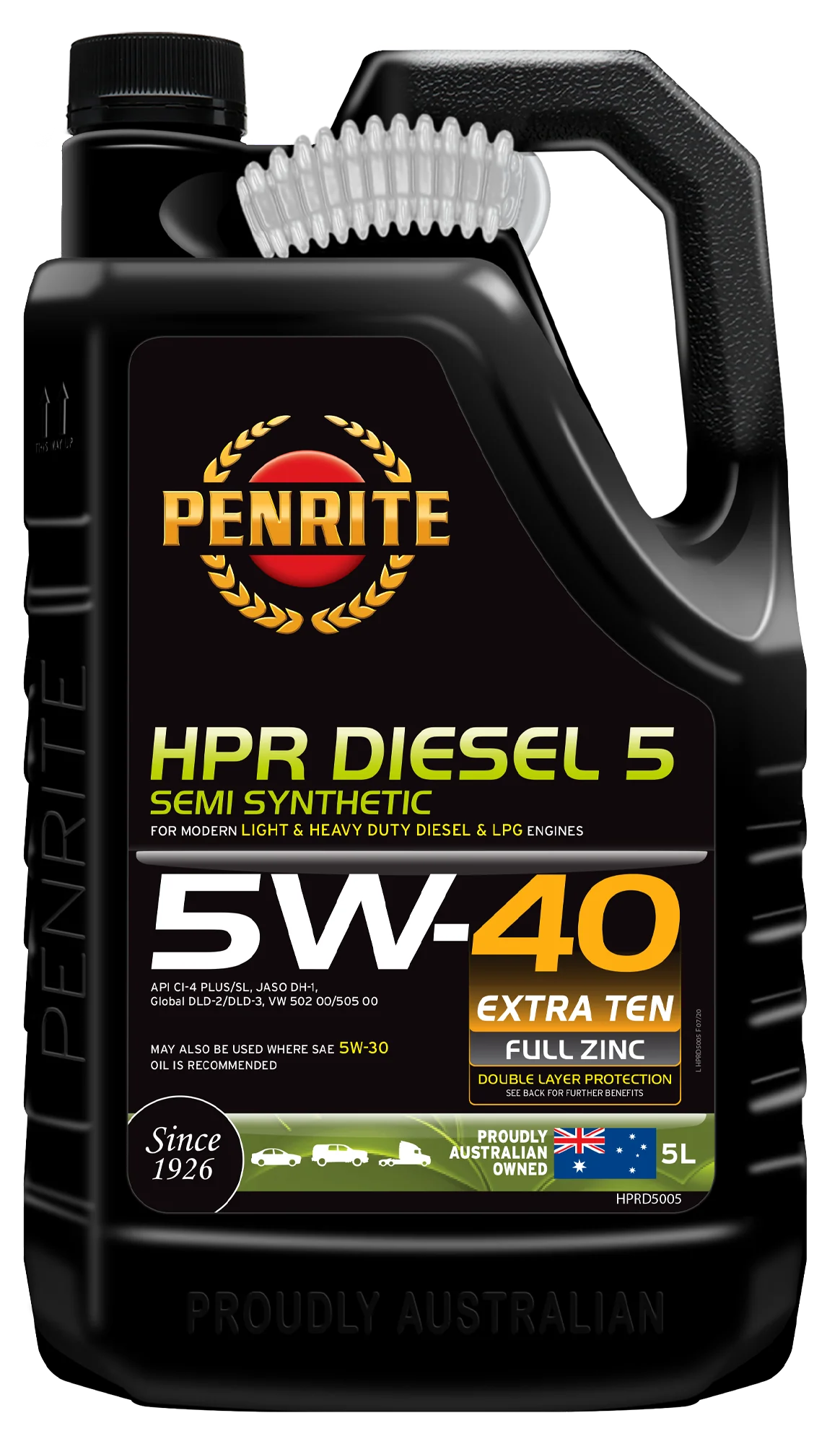 Penrite HPR Diesel 5 SAE 5W-40 Engine Oil 5L - HPRD5005
