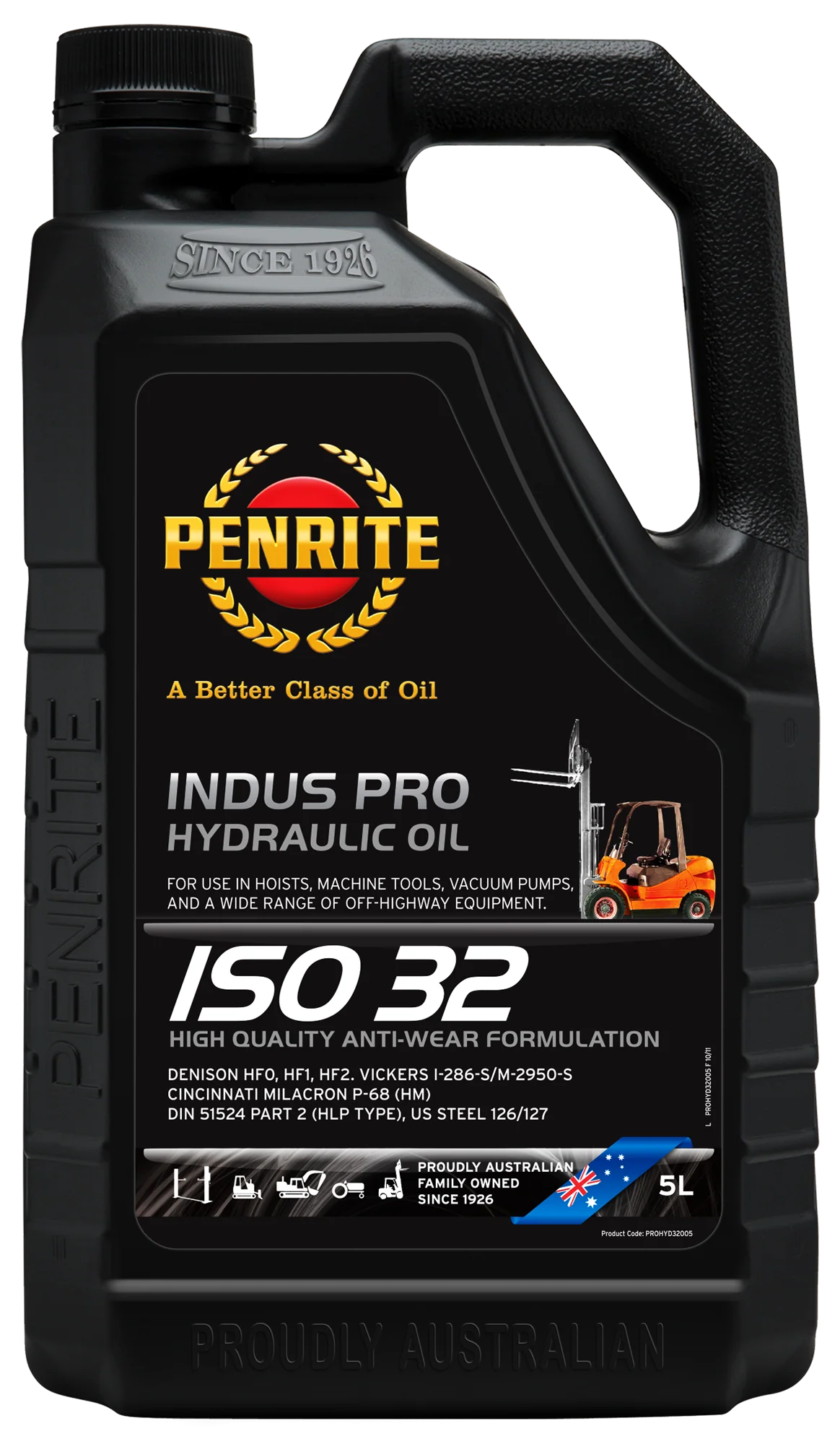 Penrite Indus Pro Hydraulic 32 Hydraulic Oil 5L - PROHYD32005