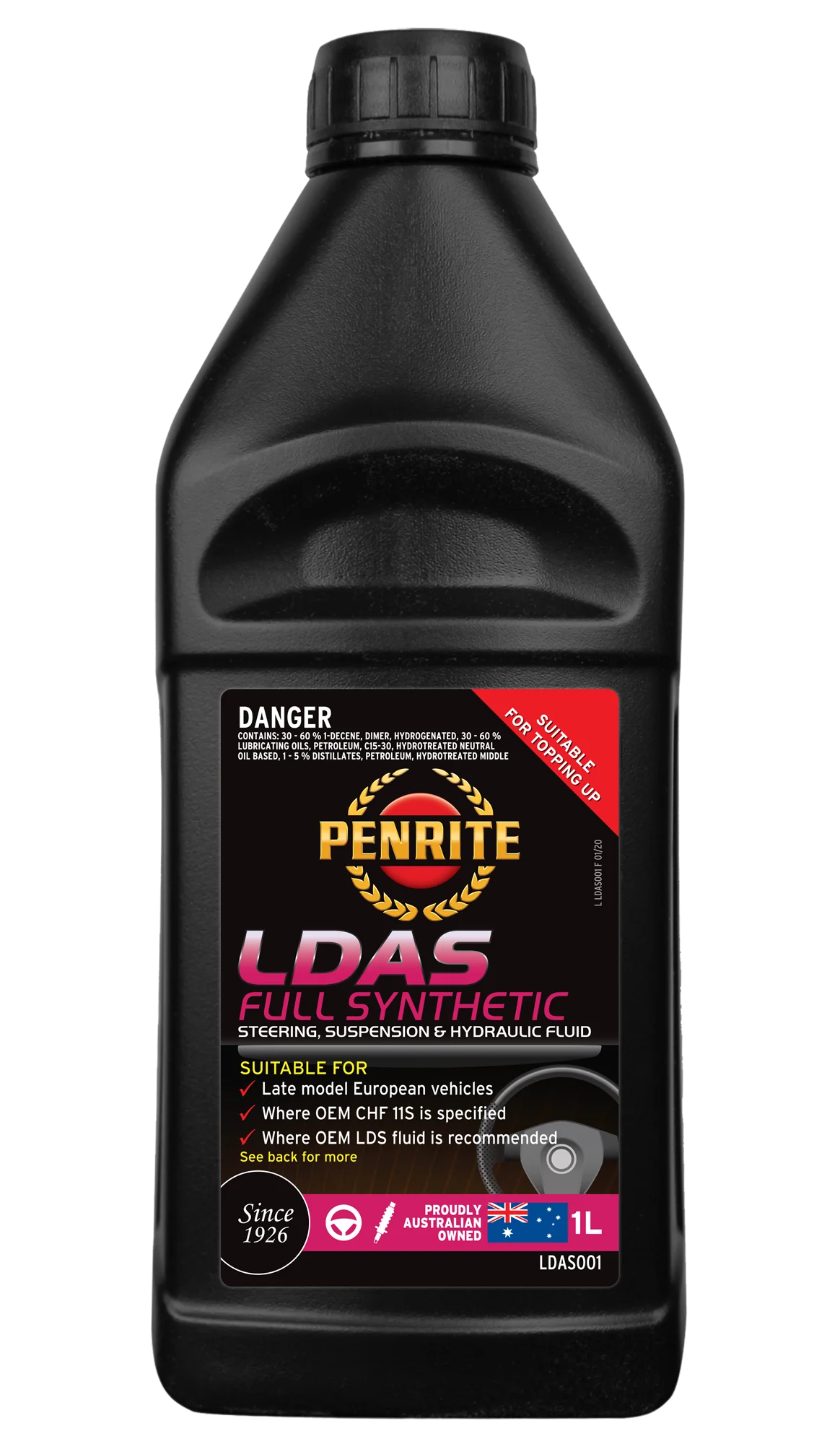 Penrite LDAS Synthetic Power Steering Fluid 1L - LDAS001