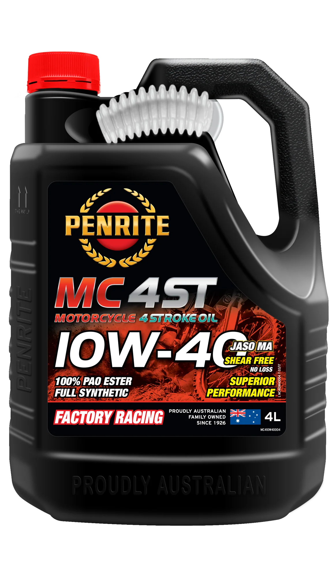 Penrite MC-4ST 10W-40 100% Pao & Ester 4L - MC410W40004