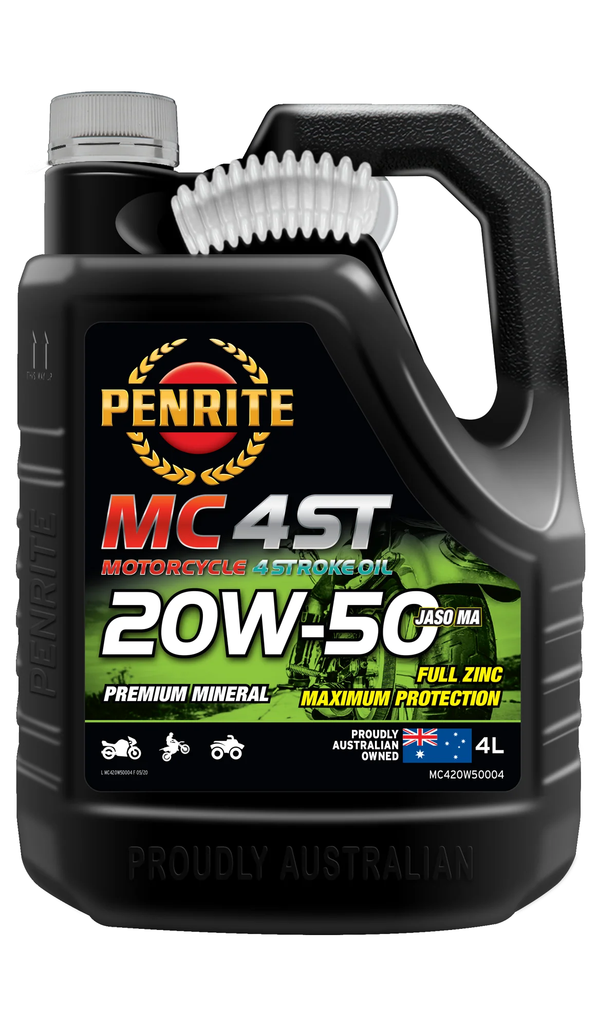 Penrite MC-4ST 4 Stroke Oil Mineral 20W-50 4L - MC420W50004