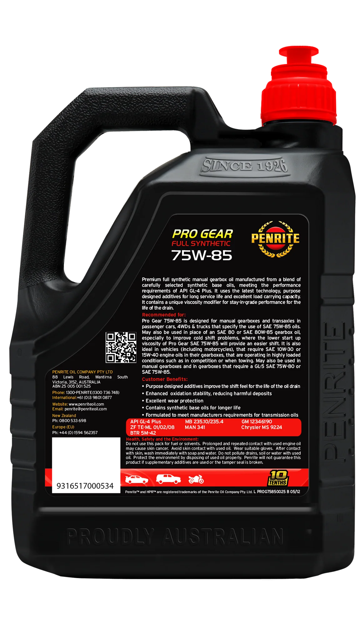 Penrite Pro Gear 75W-85 Gear Oil 2.5L - PROG75850025 - Image 2