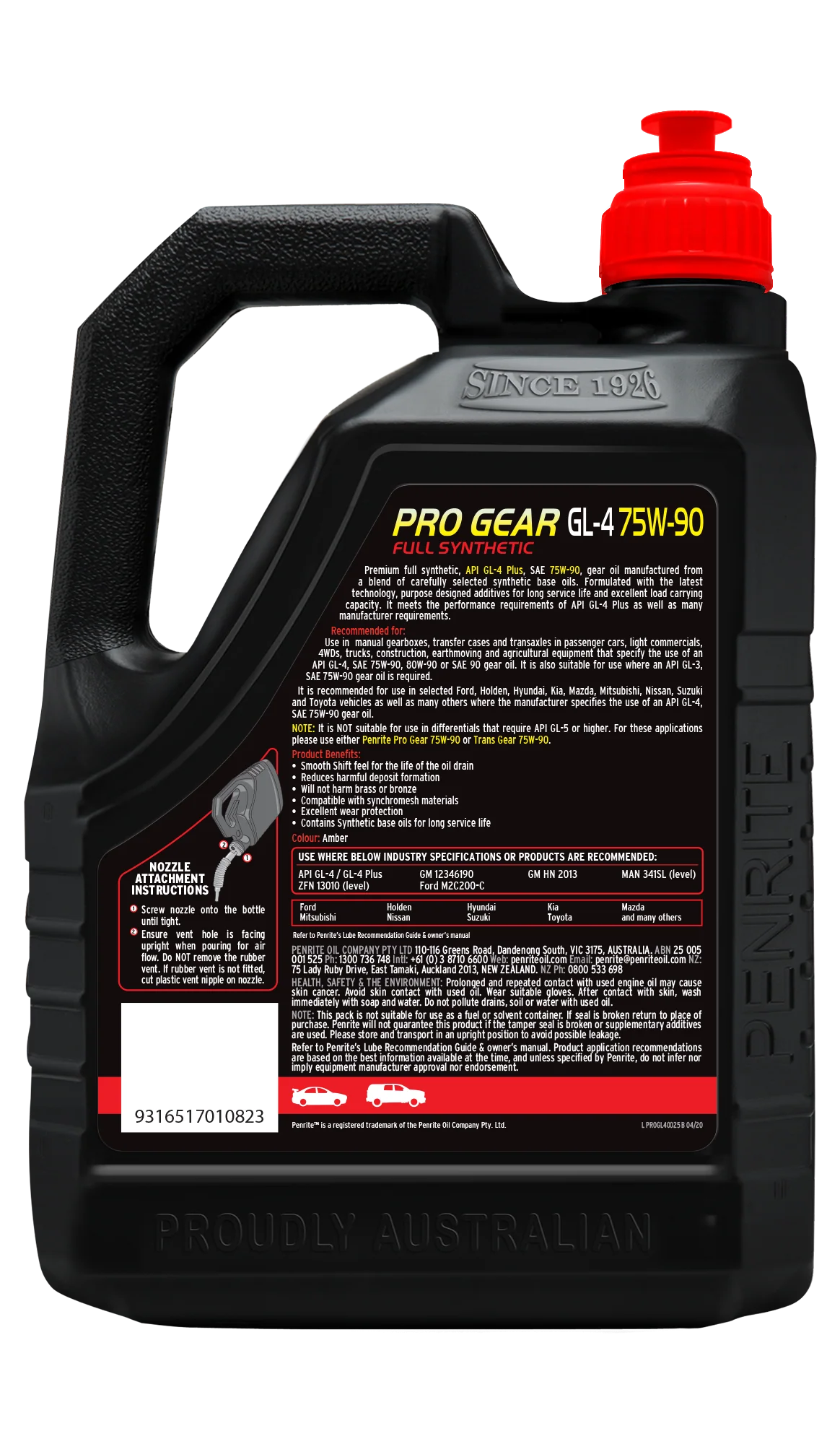 Penrite Pro Gear GL4 75W-90 Gear Oil 2.5L - PROGL40025 - Image 2