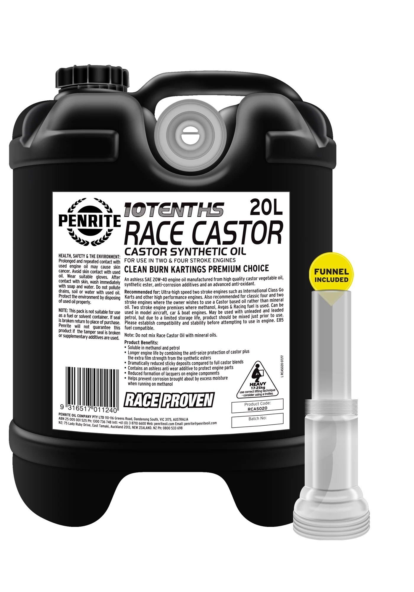 Penrite Race Castor Oil 20W-40 20L - RCAS020