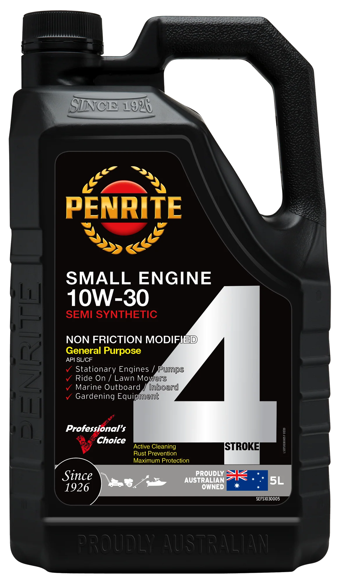 Penrite Small Engine 10W-30 4 Stroke Semi-Synthetic Engine Oil 5L - SEFS1030005