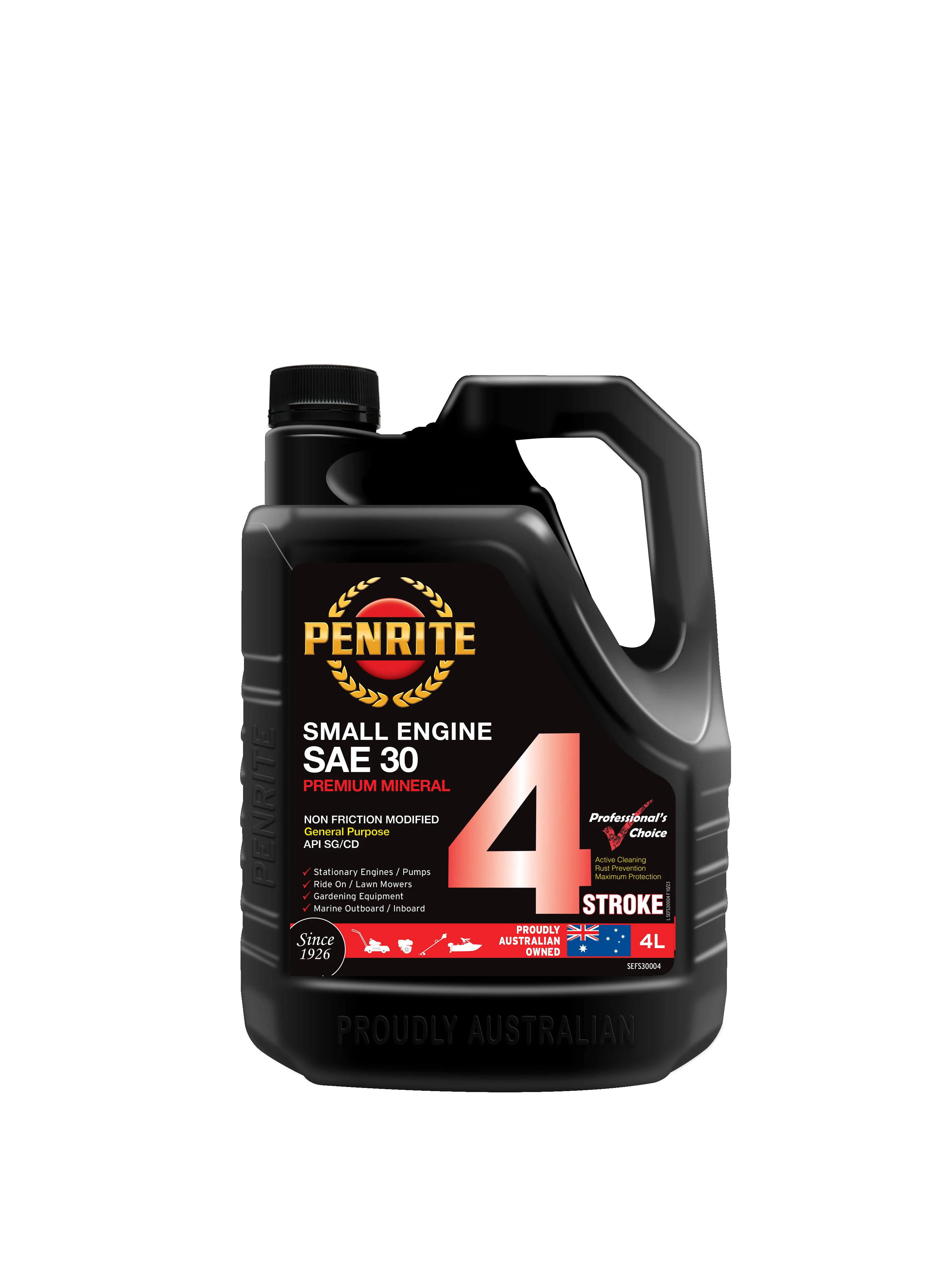 Penrite Small Engine 4 Stroke Oil SAE 30 4L - SEFS30004