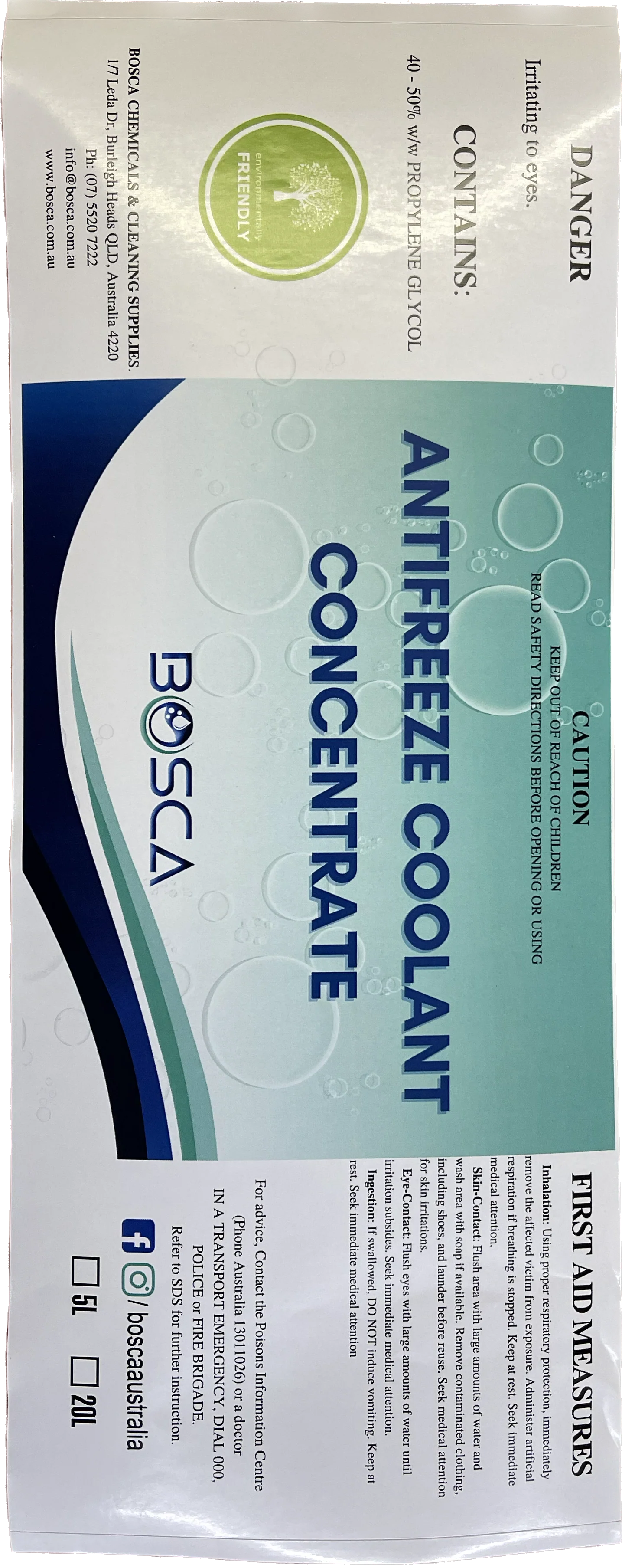 Bosca Long Life Antifreeze/Anti-boil Premix Coolant 4L (Propylene Glycol) - Image 2